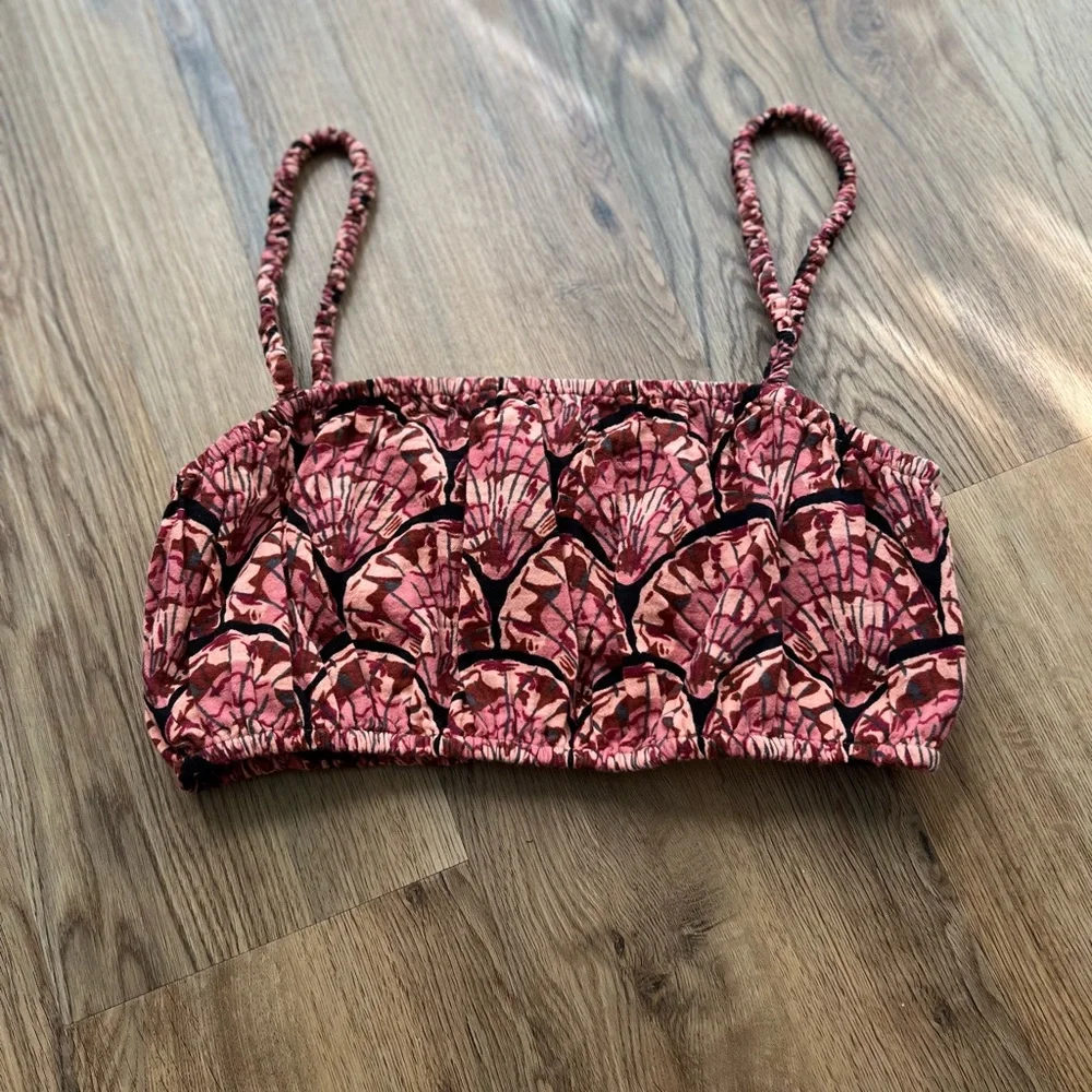 Madewell Red Bubble Crop Top - Picture 2 of 4